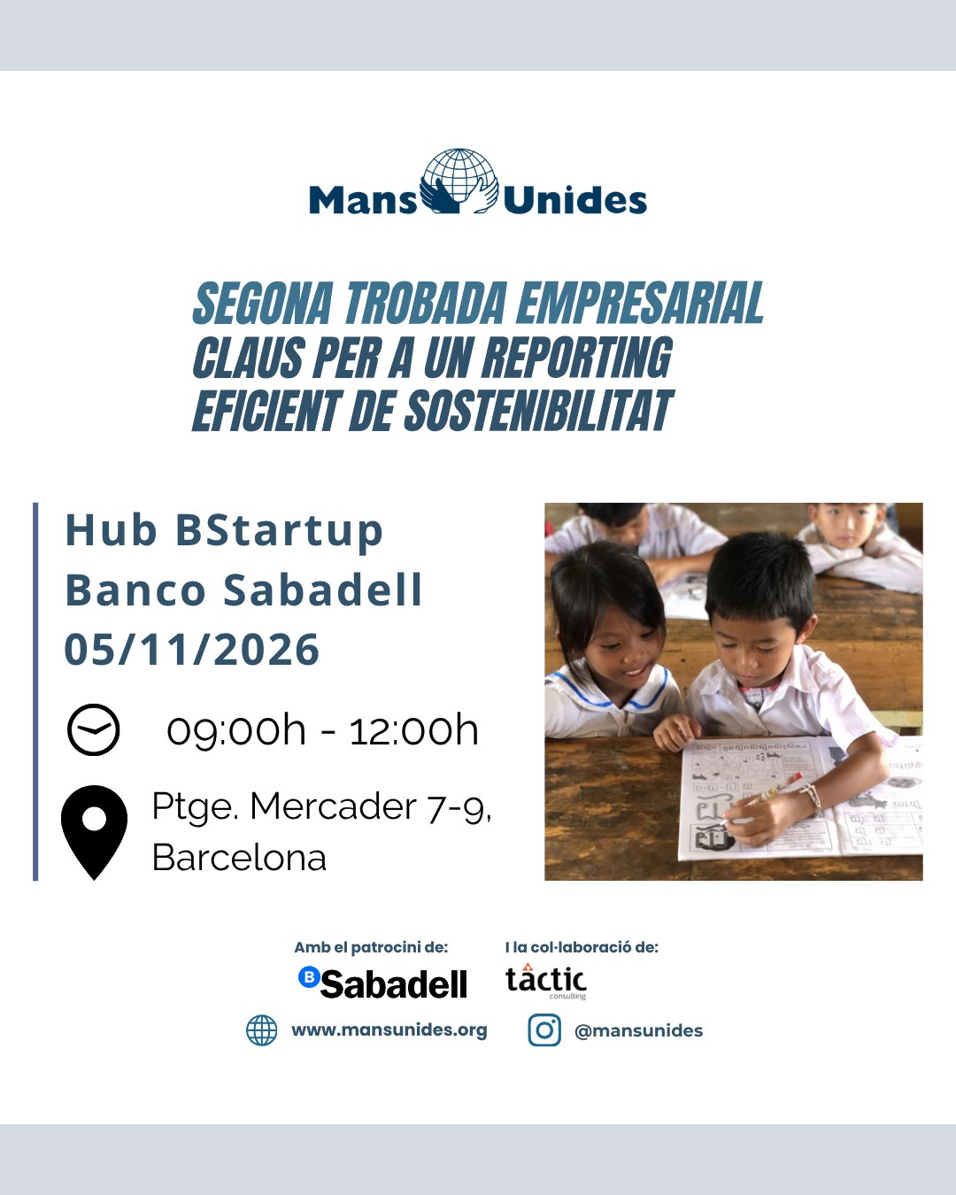 II Trobada Empresarial de Mans Unides Barcelona al Hub BStartup Banco Sabadell de BCN